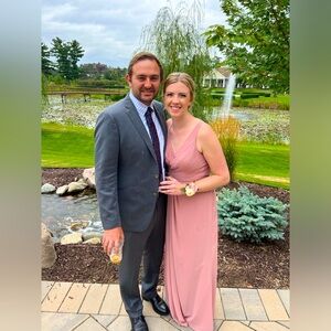 Bella Bridesmaids Pink Chiffon Dress
